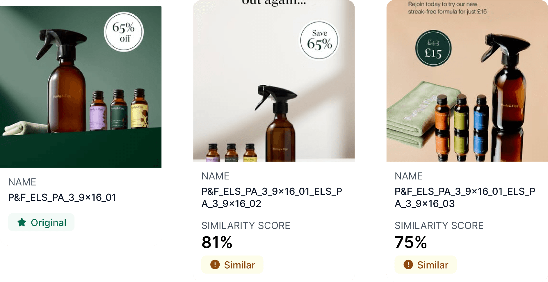 Asset similarity preview